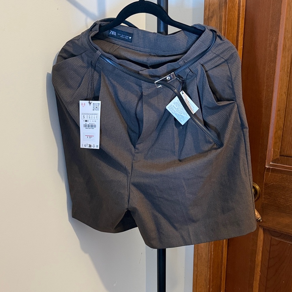 Zara Dark Brown Tailored Shorts